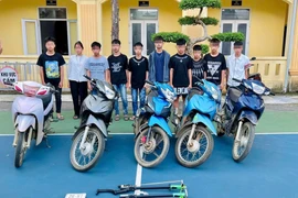 Nhóm thanh thiếu niên mang hung khí cướp biển số xe 