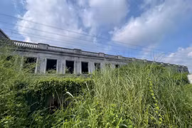 Cận cảnh công trình sát đường điện cao thế, cỏ mọc um tùm