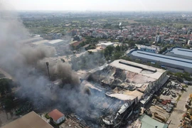 Hiện trường vụ cháy nhà xưởng của Công ty Đại Phát