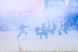 Cảnh sát cơ động Bắc Ninh diễn tập bảo đảm an ninh, an toàn Đại hội XIV của Đảng