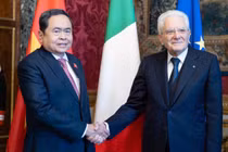 Chủ tịch Quốc hội Trần Thanh Mẫn hội kiến Tổng thống Italia Sergio Mattarella