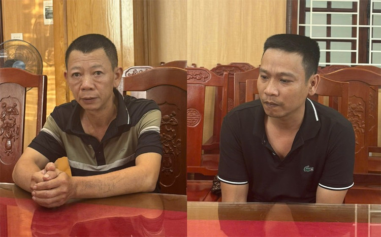 Đối tượng Bùi Thanh Quế (trái) và Đỗ Văn Hưng. Ảnh Công an tỉnh Thanh Hóa. 6.jpg