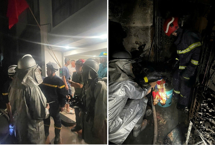 Lực lượng Cảnh sát PCCC và CNCH triển khai chữa cháy và cứu nạn cứu hộ. 4.jpg