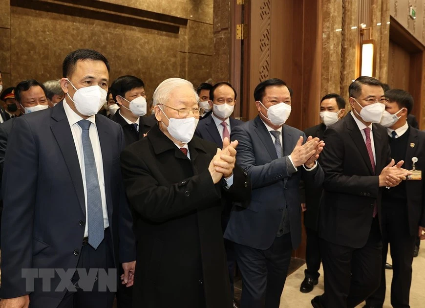 Tổng Bí thư chúc Tết Đảng bộ, chính quyền và nhân dân Hà Nội