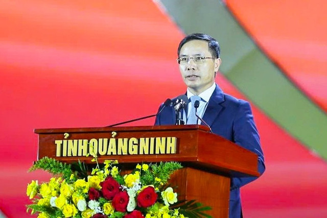 Ông Phạm Đức Ấn, Phó Bí thư Tỉnh ủy, Chủ tịch UBND tỉnh Quảng Ninh phát biểu tại chương trình công bố. 54.jpg