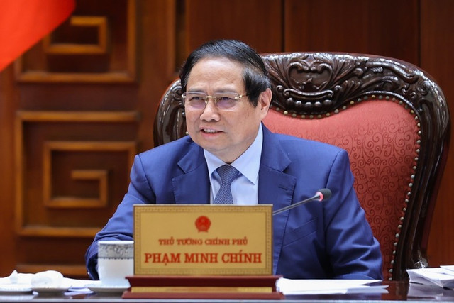 Thủ tướng Phạm Minh Chính chủ trì cuộc họp của Thường trực Chính phủ về công tác chuẩn bị tổ chức lễ khánh thành, khởi công các dự án, công trình chào mừng kỷ niệm 80 năm Quốc khánh. Ảnh: VGP 6544.jpg