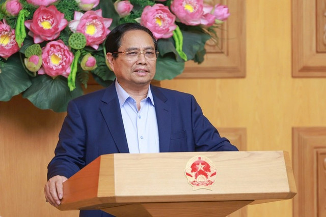 Thủ tướng nhấn mạnh phát triển kinh tế tư nhân là một chủ trương lớn của Đảng và Nhà nước, một trong những khâu đột phá nhất để phát triển nền kinh tế. Ảnh: VGP 67765.jpg