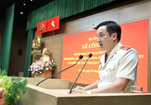 Thiếu tướng Mai Hoàng, Giám đốc Công an TP HCM phát biểu tại buổi Lễ. 34.jpg