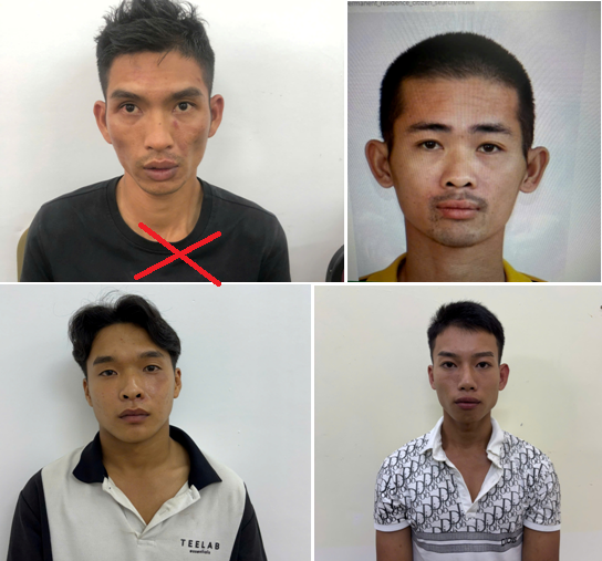 Các đối tượng Phạm Văn Trường (X), Vũ Hữu Cương, Đỗ Thành Đạt và Trần Ngọc Tân 77777.png