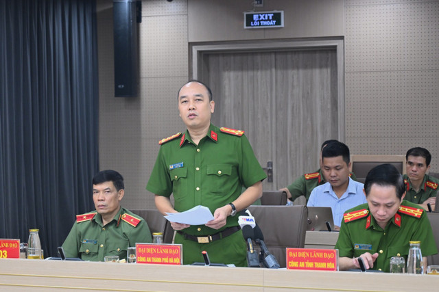 Đại tá Nguyễn Đức Long, Phó Giám đốc CATP Hà Nội phát biểu tại buổi họp báo. 77.jpg