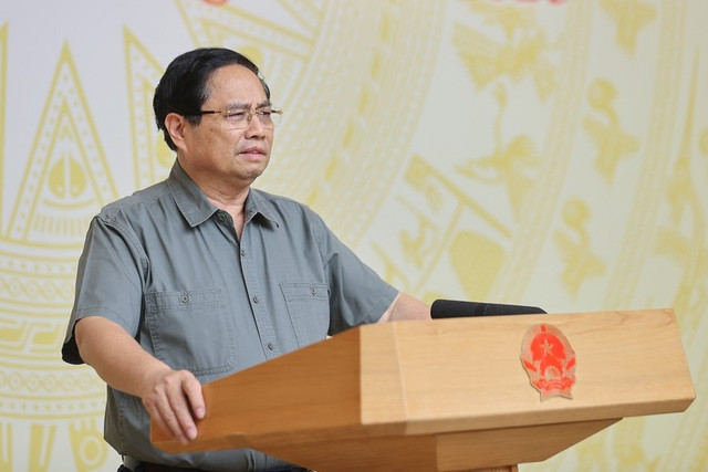 Thủ tướng Phạm Minh Chính phát biểu tại phiên họp thứ nhất Ban chỉ đạo Trung ương về chính sách nhà ở và thị trường bất động sản, chiều 22/9. Ảnh: VGP 6555444.jpg