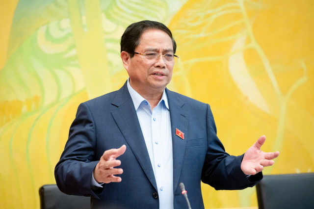 Thủ tướng Phạm Minh Chính phát biểu tại tổ sáng 23/5. Ảnh: Phạm Thắng. 77777776.jpg