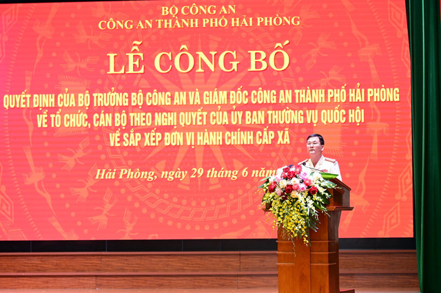 Đại tá Bùi Quang Bình, Giám đốc Công an thành phố Hải Phòng phát biểu tại buổi lễ 4.jpg