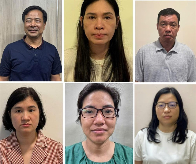Các đối tượng từ trái qua phải: Nghiêm Quốc Hưng, Phạm Thị Hạnh, Nguyễn Đình Thám, Đặng Thị Phương, Trần Hồng Hạnh, Nguyễn Thị Cẩm Anh. 777766.jpg