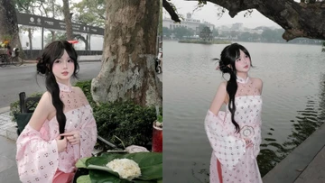 Hot girl Instagram diện áo dài xuống phố khiến ai cũng phải ngoái nhìn