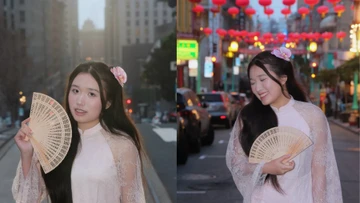 Jenny Huỳnh diện áo dài truyền thống 'chiếm trọn spotlight' trên phố Tây