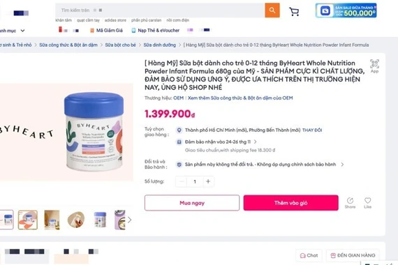 Các sàn thương mại điện tử đồng loạt gỡ bỏ sữa ByHeart nhiễm khuẩn