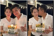 Khoảnh khắc ngọt ngào của Hùng Thuận bên vợ trong ngày sinh nhật