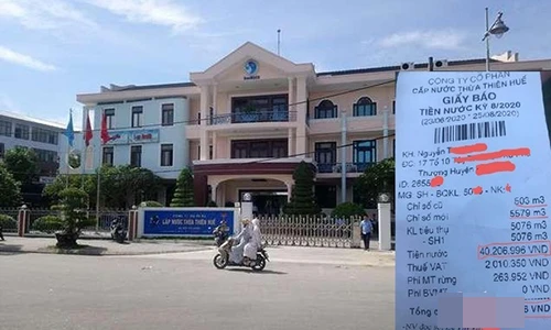 Từ 700 nghìn, tiền nước hộ dân ở TT-Huế vọt lên hơn 42 triệu