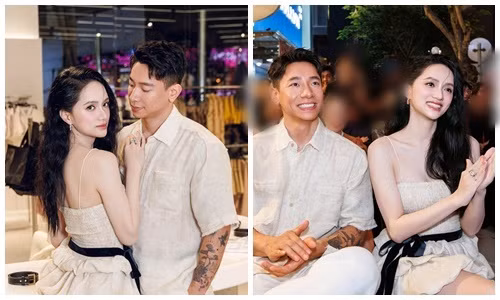 Hoa hậu Hương Giang - Phú Cường tình tứ tại sự kiện