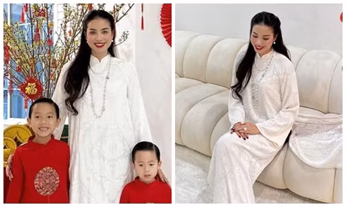 Phạm Hương đăng ảnh bên hai con trong “bạch dinh” triệu đô
