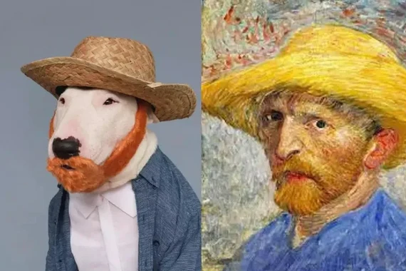 Video: Chú chó ngộ nghĩnh tái hiện những bức tranh nổi tiếng thế giới