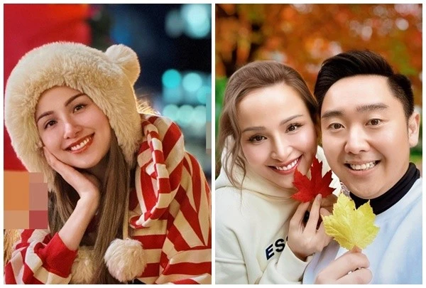 'Bà bầu' Diễm Hương rạng rỡ đón Giáng sinh sớm