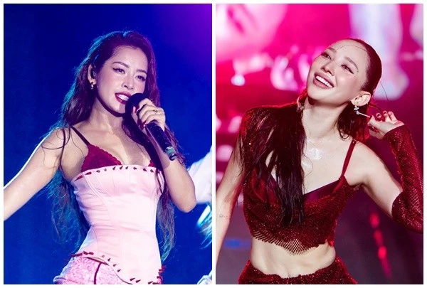 Chi Pu - Tóc Tiên khoe dáng gợi cảm tại nhạc hội Waterbomb