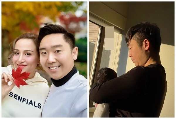 Chồng Hoa hậu Diễm Hương ân cần chăm sóc con trai mới sinh