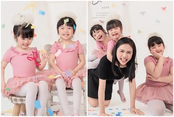 Cặp song sinh nhà diễn viên Vân Trang đón sinh nhật