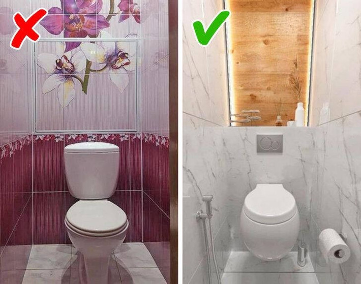 Gạch họa tiết trong phòng tắm từng được ưa chuộng nhưng nay gạch màu sắc tự nhiên như màu của đá, gỗ hoặc bê tông được đánh giá cao hơn. Ảnh: Brightside