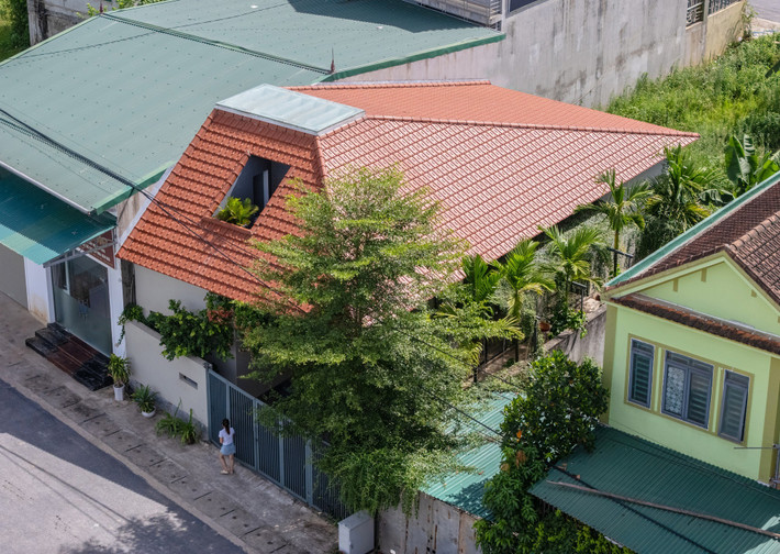 Gần 1/3 diện tích được sử dụng làm vườn cây, bao bọc không gian sinh hoạt. Ảnh: Triệu Chiến