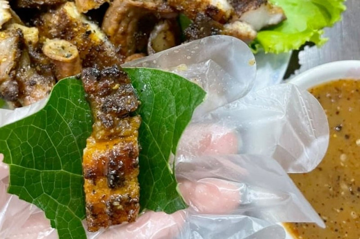Trước đây, dổi đất mọc hoang ở ven rừng, bãi đất trống các tỉnh như Lào Cai, Sơn La, Lạng Sơn. Người dân hái lá giã nhuyễn ướp thịt, gói cá đem nướng bên bếp lửa. Ảnh: Khu vườn xanh