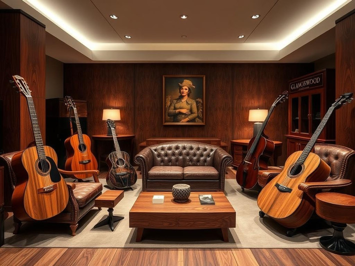 Gỗ cẩm lai Brazil được sử dụng làm đồ nội thất sang trọng hoặc làm nhạc cụ, như guitar và piano. Ảnh: Glamorwood