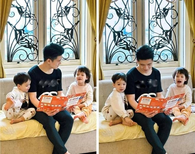 Hình ảnh doanh nhân trẻ, điển trai, thành đạt nhưng vẫn chăm sóc con cái như một "ông bố bỉm sữa" chính hiệu đã nhận được nhiều sự yêu mến từ cộng đồng mạng. Ảnh: FB Đỗ Quang Vinh