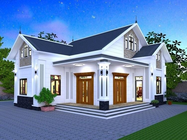 Nhà cấp 4 chữ L giúp tối ưu hóa diện tích và bố trí không gian sống linh hoạt. Ảnh: Internet