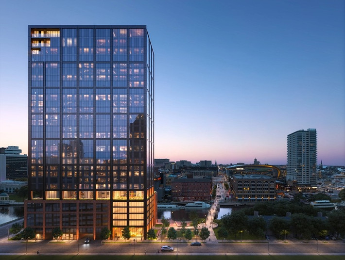 Tòa nhà mang tên Neutral Edison nằm ở Milwaukee, bang Wisconsin (Mỹ) do Tập đoàn Neutral phát triển và Michael Green thiết kế. Ảnh: Archpaper