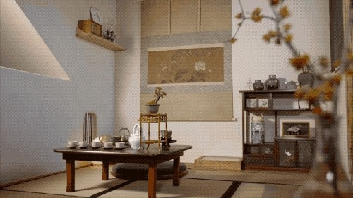 Tại đây, gia chủ trồng nhiều cây xanh và xây một phòng trà nhỏ kiểu Nhật. Ảnh Toutiao