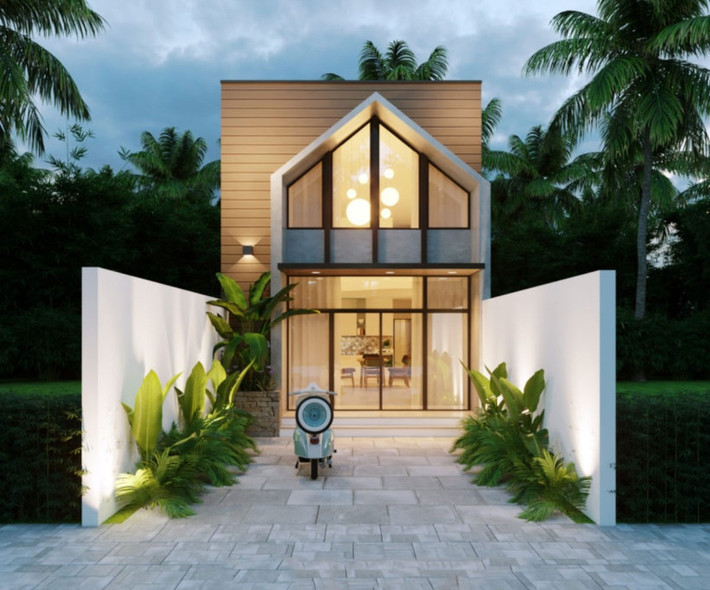 Với thiết kế đơn giản, nhà cấp 4 5x20m có gác lửng tập trung vào việc tạo không gian sống mở, thoáng đãng và tối ưu hóa công năng sử dụng. Ảnh: Khonhamaudep