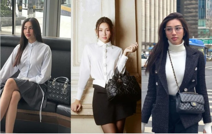 Hoa hậu Thùy Tiên còn được biết đến với những chiếc túi hiệu xa xỉ, trị giá hàng chục triệu, thậm chí hàng trăm triệu đồng. Ảnh: Saostar