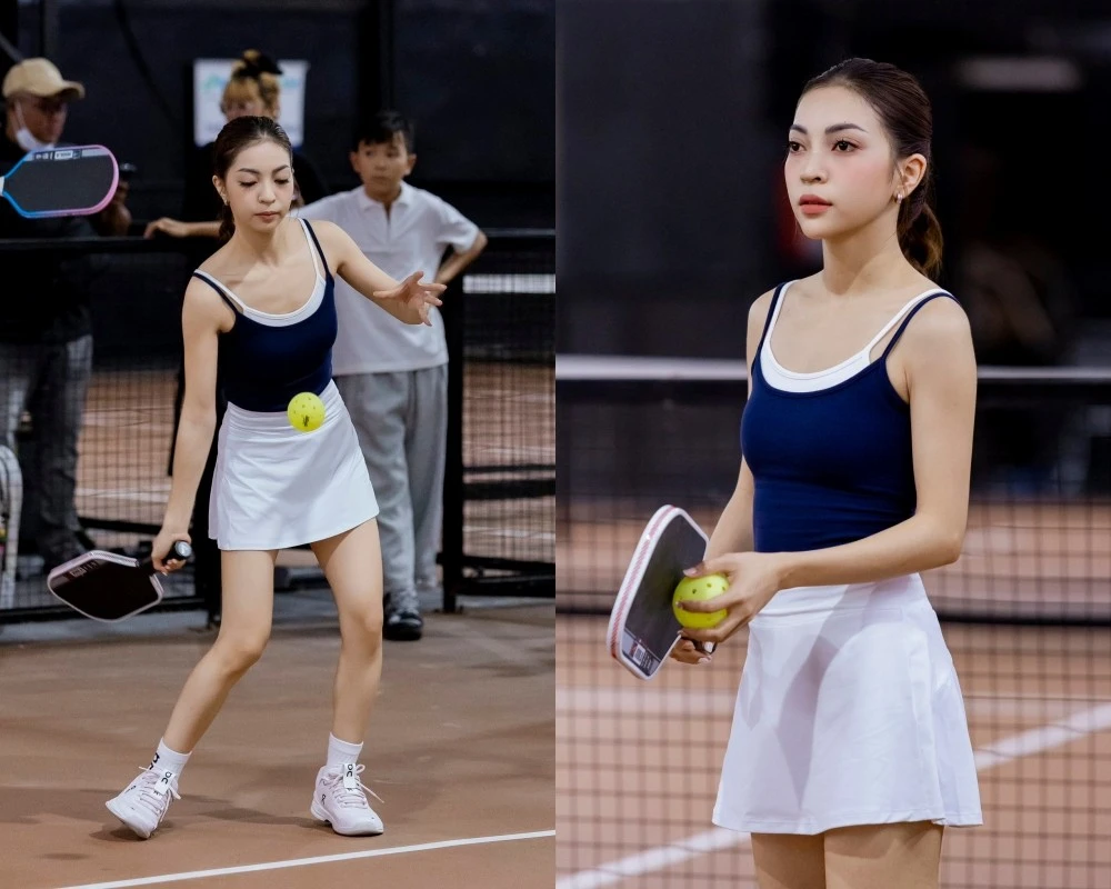 Nhật Lê khoe sắc trên sân pickleball, nhan sắc ngày càng thăng hạng
