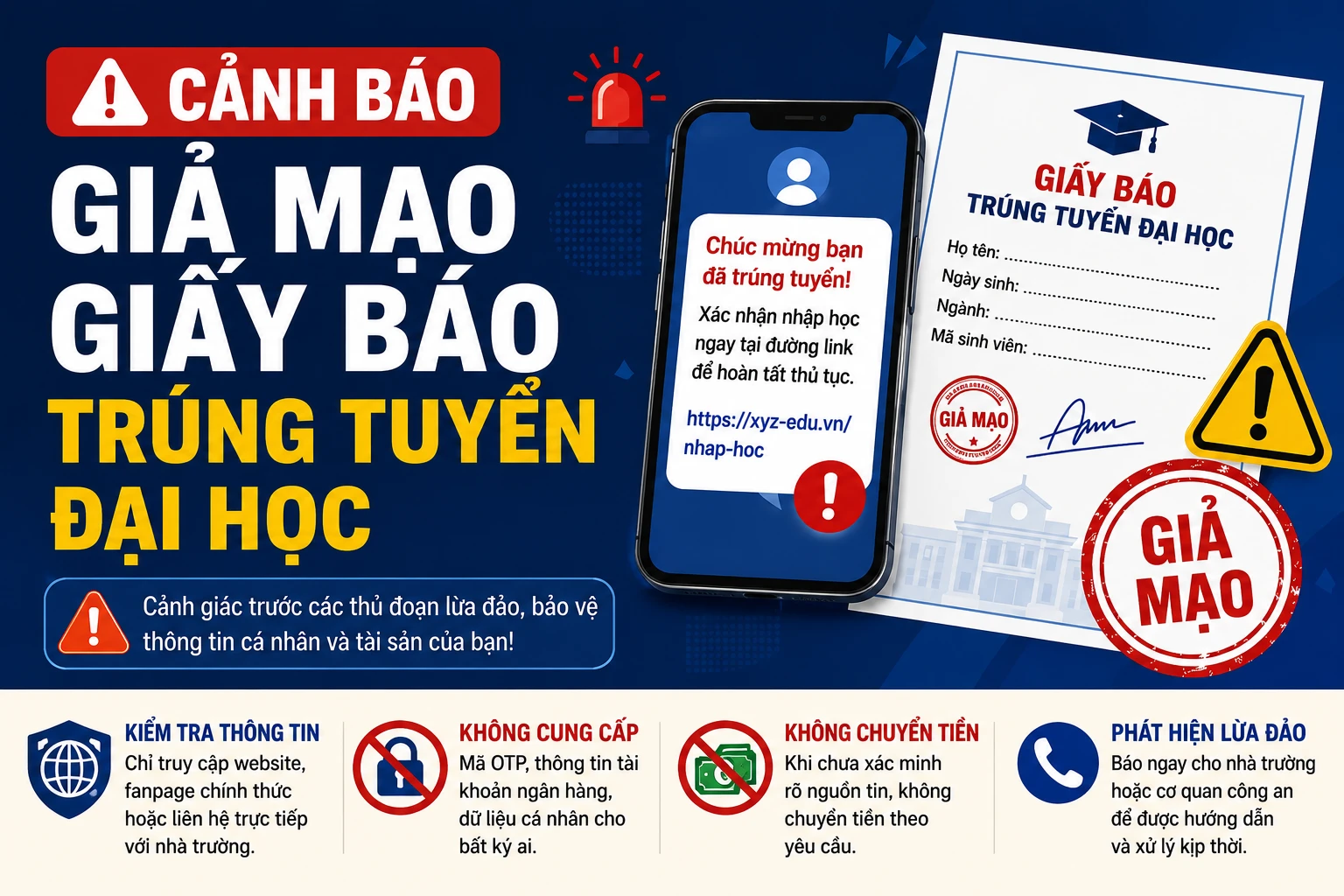 [INFOGRAPHIC] Cảnh báo giả mạo giấy báo trúng tuyển Đại học