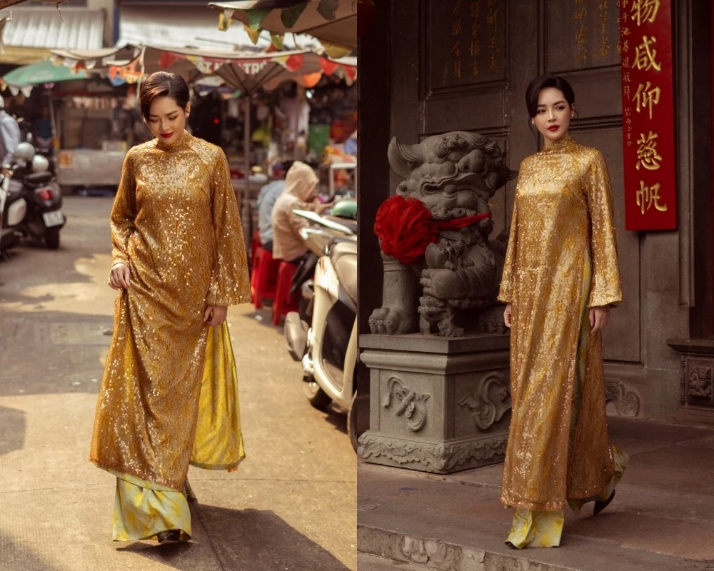 Vũ Thanh Quỳnh thả dáng áo dài lấp lánh đậm văn hóa Á Đông