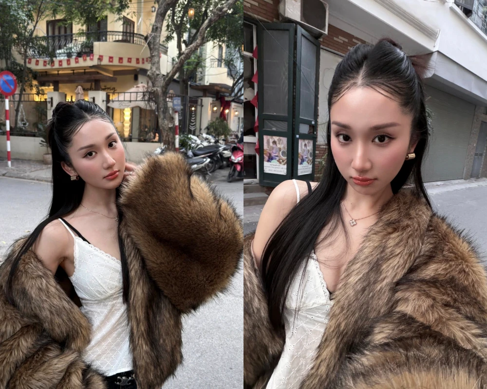 Nữ streamer Mina Young xuống phố đón cái lạnh Hà Nội, khoe nhan sắc ngọt ngào