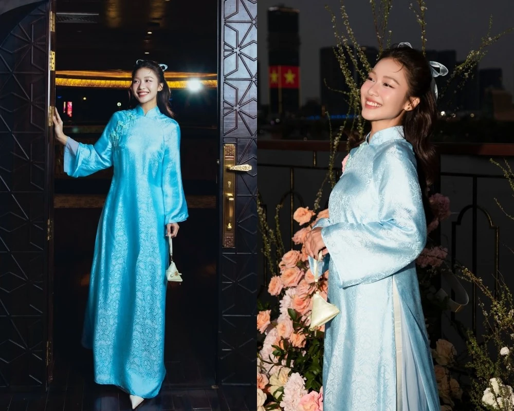 “Boxing girl” Khả Ngân dịu dàng bước vào “đường đua áo dài” đón Tết