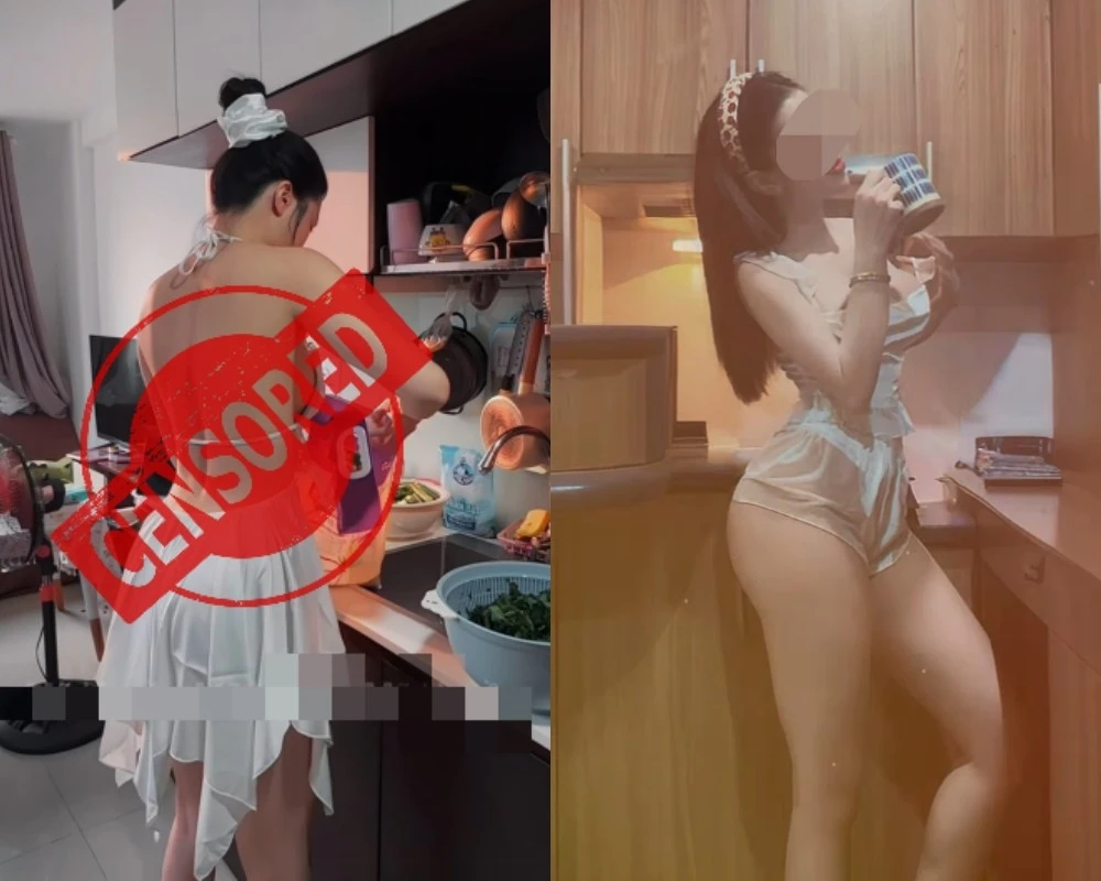 "Đổi gió" vào bếp nấu ăn, nữ gymer gây bức xúc vì trang phục gợi cảm