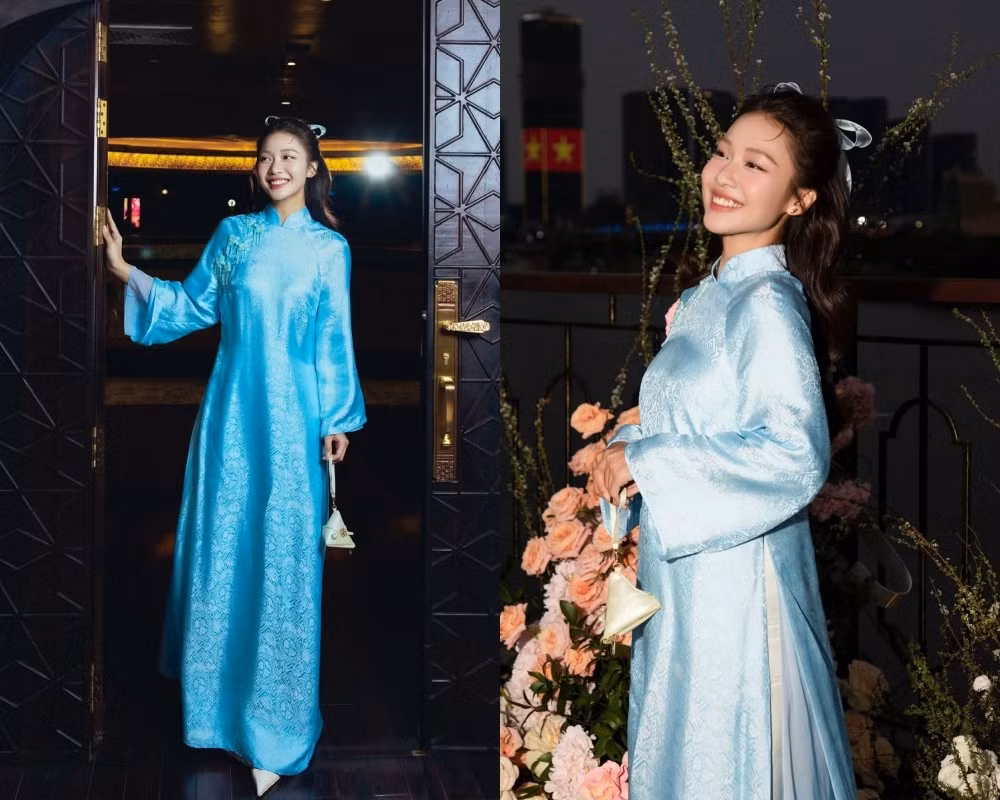 “Boxing girl” Khả Ngân dịu dàng bước vào “đường đua áo dài” đón Tết