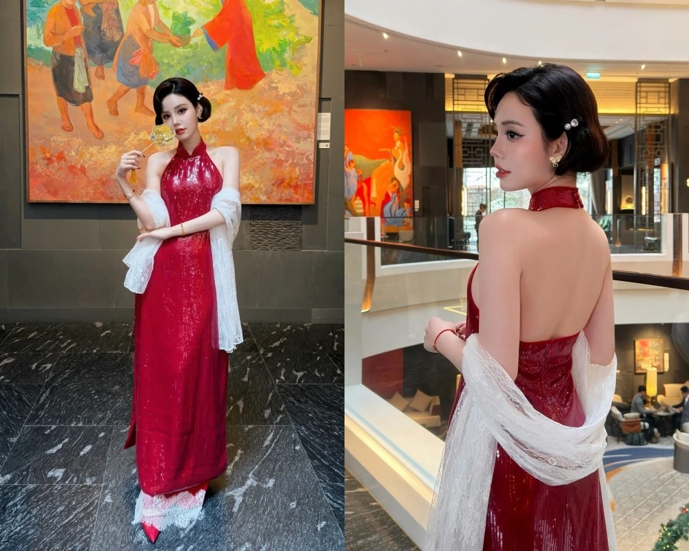 Chu Mạc Thúy Quỳnh diện áo dài cách tân mềm mại, quyến rũ