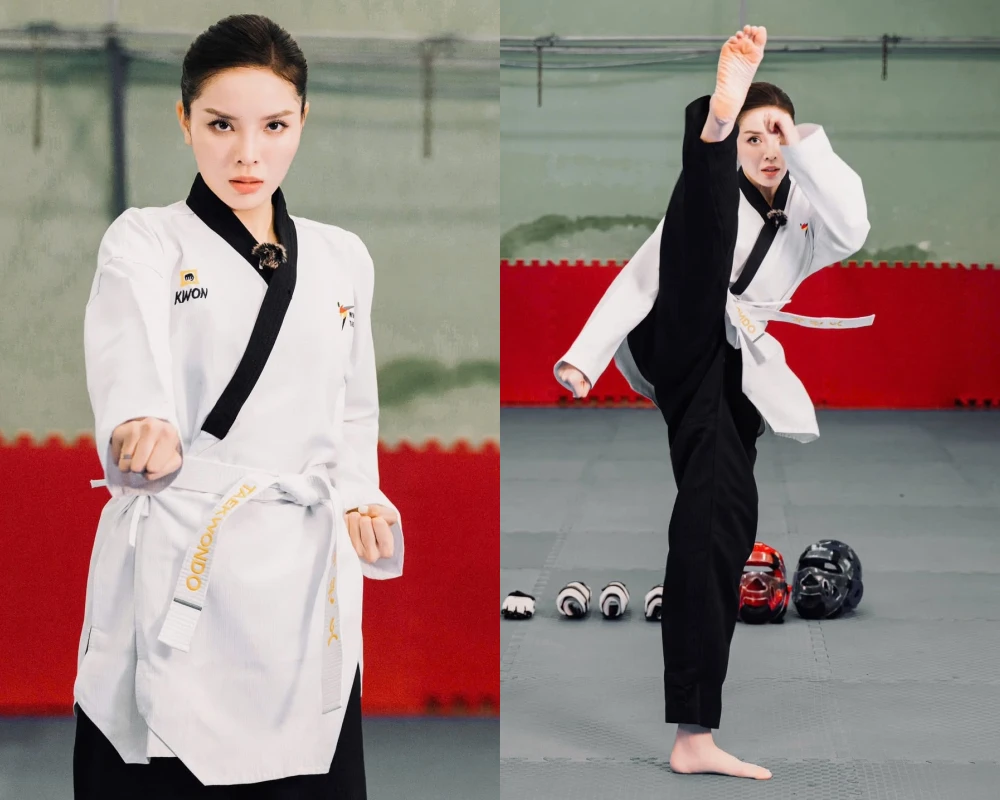 Hoa hậu Nguyễn Cao Kỳ Duyên mạnh mẽ trong bộ võ phục