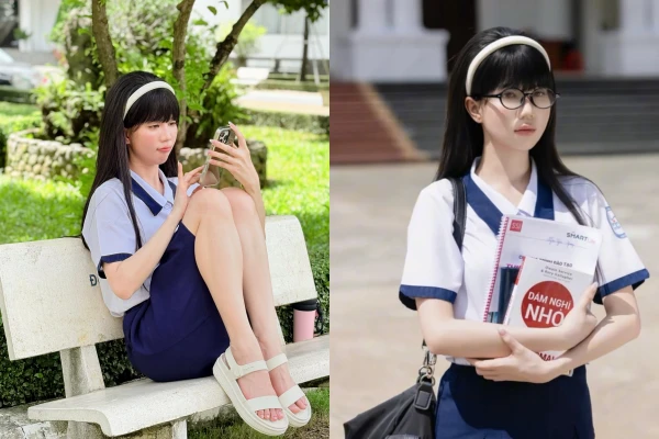 "Nữ hoàng nội y" Ngọc Trinh trở về cấp 3 với hình ảnh trong trẻo